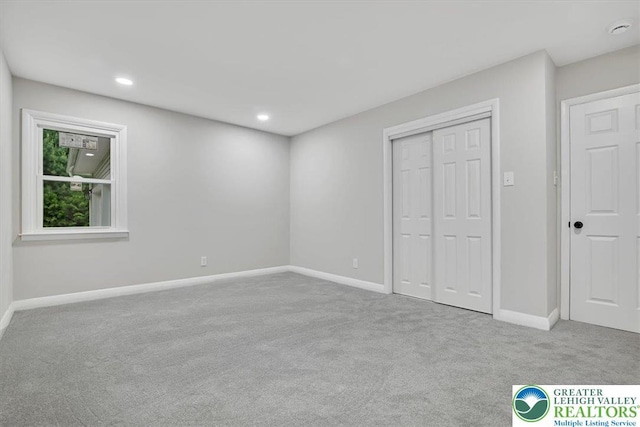 5653 Sullivan Trl, Plainfield Twp, PA 18064 - unfurnished bedroom with carpet flooring, baseboards, a closet, and recessed lighting