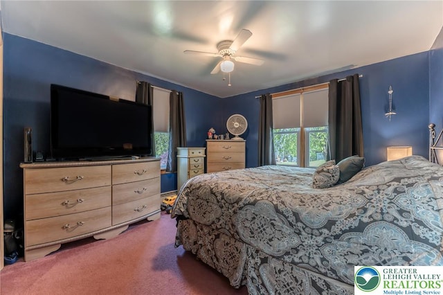 46 Jefferson St, Weatherly Borough, PA 18255 - carpeted bedroom with a ceiling fan