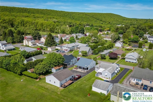 46 Jefferson St, Weatherly Borough, PA 18255 - aerial view of residential area with a heavily wooded area