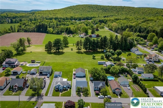 46 Jefferson St, Weatherly Borough, PA 18255 - aerial view of residential area featuring a heavily wooded area