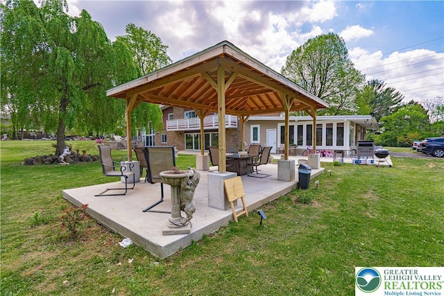 4205 Lehigh St, Whitehall Twp, PA 18052 - view of patio / terrace with a sunroom and a gazebo