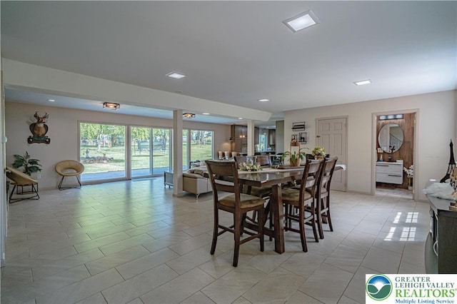 4205 Lehigh St, Whitehall Twp, PA 18052 - dining room featuring light tile patterned flooring and recessed lighting