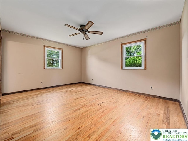 1218 Avocet Dr, Upper Macungie Twp, PA 18031 - spare room featuring plenty of natural light, light wood-style floors, a ceiling fan, and baseboards