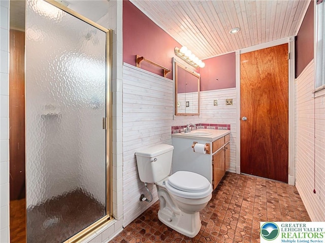 1218 Avocet Dr, Upper Macungie Twp, PA 18031 - bathroom featuring a stall shower, vanity, and toilet