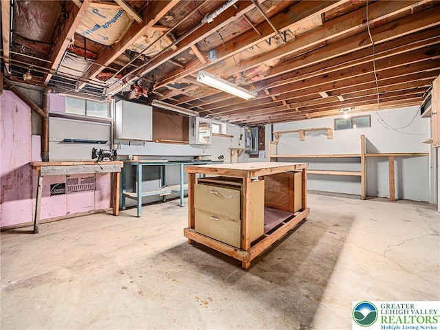1218 Avocet Dr, Upper Macungie Twp, PA 18031 - basement with a workshop area and healthy amount of natural light