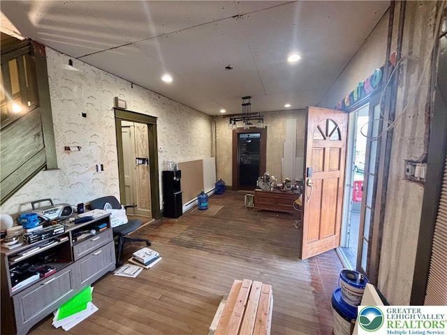 1882 S 2nd St, Allentown City, PA 18103 - corridor with hardwood / wood-style floors and recessed lighting