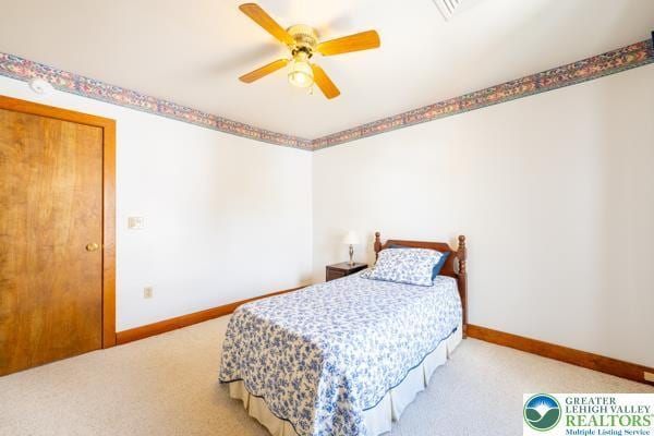 71 N 3rd St, Bangor Borough, PA 18013 - bedroom featuring carpet floors, baseboards, and ceiling fan