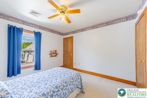 71 N 3rd St, Bangor Borough, PA 18013 - bedroom with carpet, baseboards, and a ceiling fan