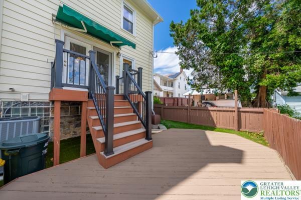 71 N 3rd St, Bangor Borough, PA 18013 - deck featuring a fenced backyard