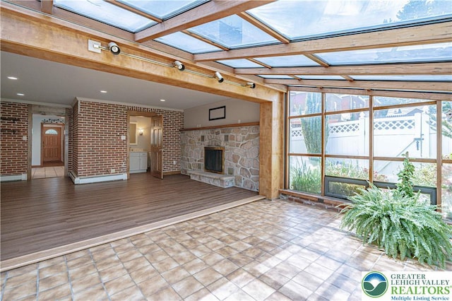 851 N Hoffert St, Fountain Hill Boro, PA 18015 - unfurnished sunroom featuring healthy amount of natural light and a skylight