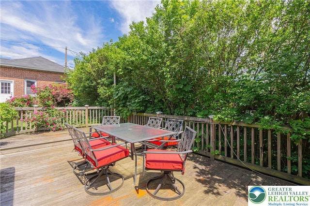 851 N Hoffert St, Fountain Hill Boro, PA 18015 - wooden deck featuring outdoor dining space