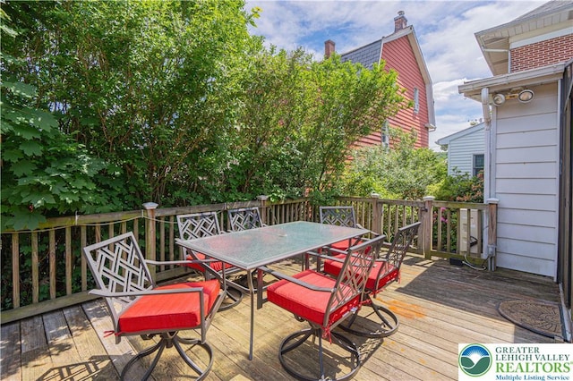 851 N Hoffert St, Fountain Hill Boro, PA 18015 - wooden terrace with outdoor dining area