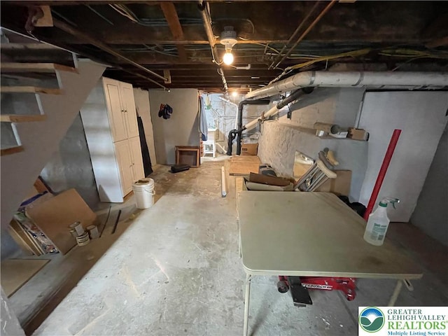 123 N Penn St, Allentown City, PA 18102 - unfinished below grade area with stairs