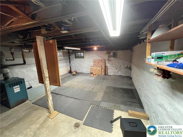 123 N Penn St, Allentown City, PA 18102 - unfinished basement featuring gas meter
