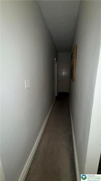 123 N Penn St, Allentown City, PA 18102 - hall with dark colored carpet and baseboards