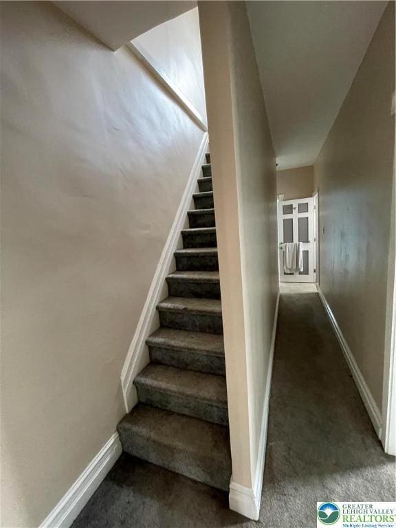 123 N Penn St, Allentown City, PA 18102 - stairs featuring carpet and baseboards