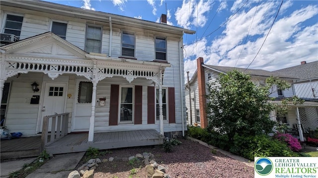 30 S Broad St, East Bangor Borough, PA 18013 - view of front facade with a porch and a chimney