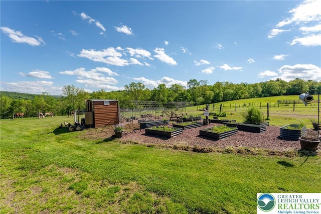 1650 Spruce Hollow Rd, Towamensing Township, PA 18071 - view of green lawn with a vegetable garden and a view of rural / pastoral area