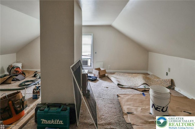 4 Front St, Glendon Borough, PA 18042 - bonus room with vaulted ceiling, carpet, and baseboards