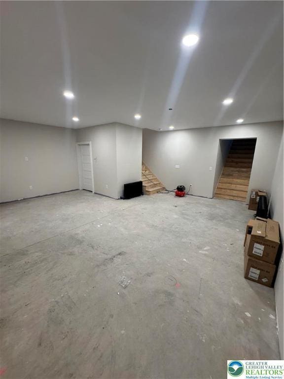 1028 Washington Blvd, Washington Twp, PA 18013 - finished basement featuring stairs and recessed lighting