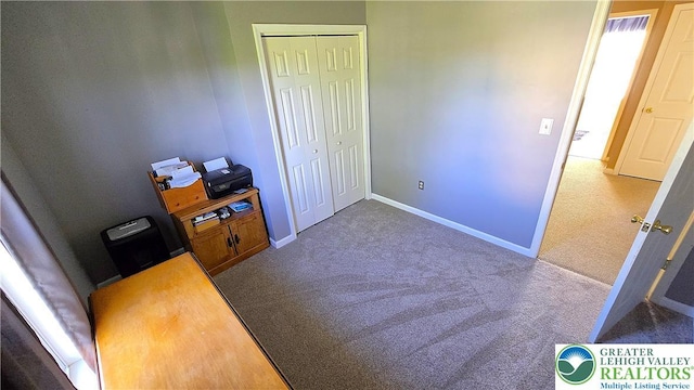 4125 Redbud Dr W, Whitehall Twp, PA 18052 - home office with dark carpet and baseboards