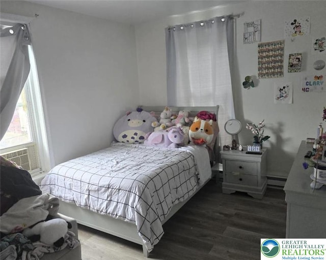 726 N 8th St, Allentown City, PA 18102 - bedroom featuring wood finished floors and a baseboard heating unit
