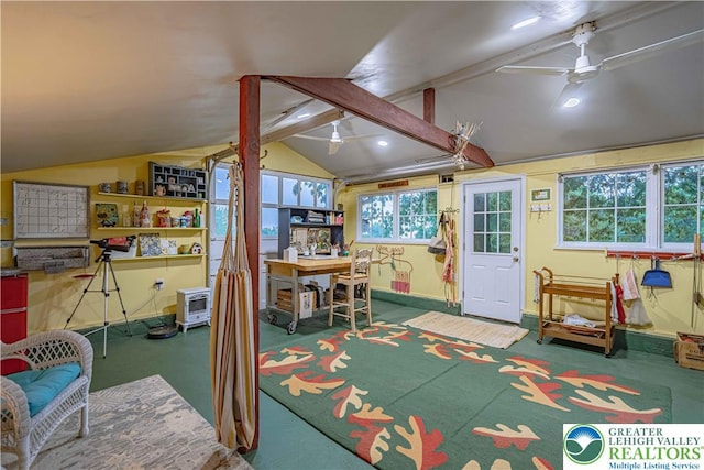 306 W Paxinosa Rd, Forks Twp, PA 18040 - recreation room featuring a ceiling fan and baseboards