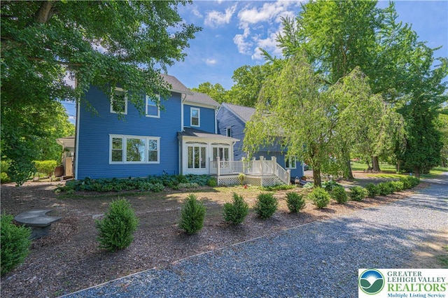 306 W Paxinosa Rd, Forks Twp, PA 18040 - view of front of house with a wooden deck
