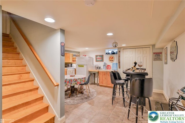 113 S Fairview St, Macungie Borough, PA 18062 - dining space featuring stairway, recessed lighting, and light tile patterned flooring