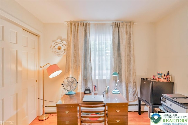 113 S Fairview St, Macungie Borough, PA 18062 - home office with light wood-style floors and a baseboard radiator
