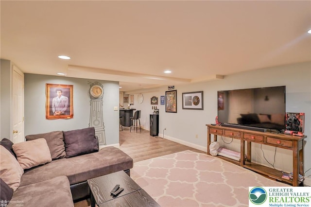 113 S Fairview St, Macungie Borough, PA 18062 - living area with recessed lighting, baseboards, and wood finished floors