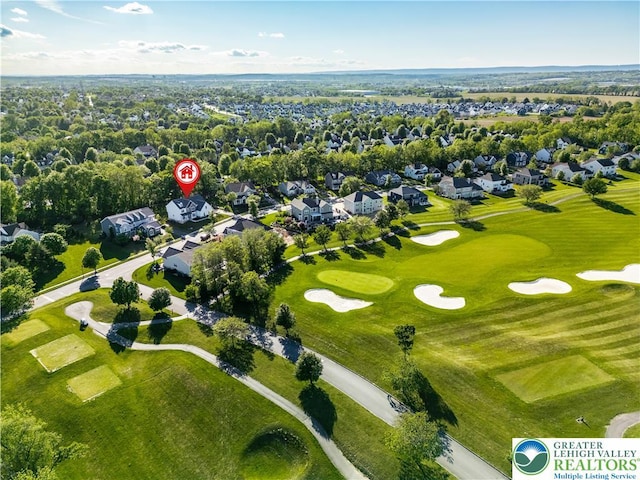 2638 Hollow View Dr, Forks Twp, PA 18040 - aerial view of residential area featuring a golf course
