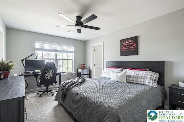 2638 Hollow View Dr, Forks Twp, PA 18040 - bedroom featuring carpet floors, ceiling fan, baseboards, and a desk