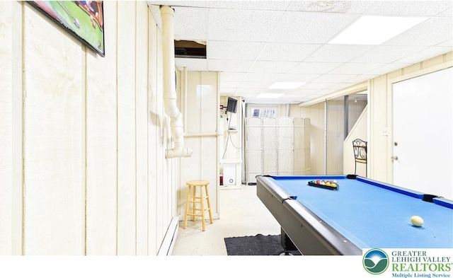 177 Dogwood Ter, Tunkhannock Township, PA 18210 - recreation room featuring billiards table and a baseboard heating unit