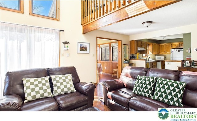 177 Dogwood Ter, Tunkhannock Township, PA 18210 - living room with wood finished floors
