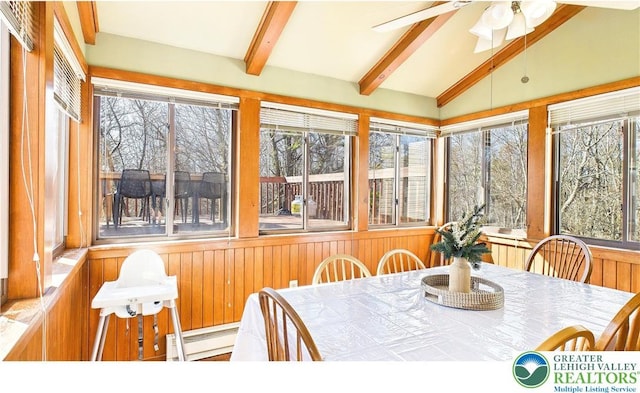 177 Dogwood Ter, Tunkhannock Township, PA 18210 - sunroom featuring baseboard heating and wooden walls