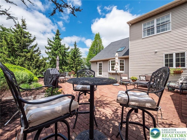 3840 E View Dr, North Whitehall Twp, PA 18069 - view of patio / terrace with outdoor dining area