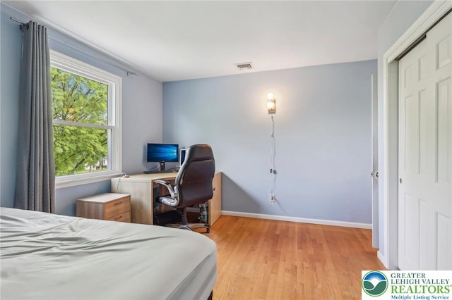1450 Springhouse Rd, South Whitehall Twp, PA 18104 - bedroom with light wood finished floors, baseboards, and a closet