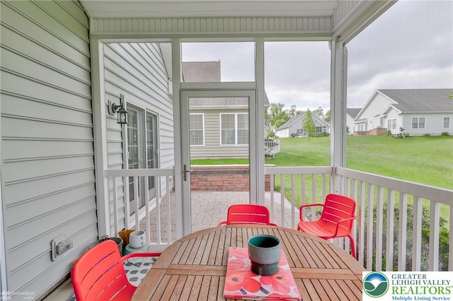 2605 Victory Way, Hanover Twp, PA 18017 - sunroom / solarium with outdoor dining space and a residential view