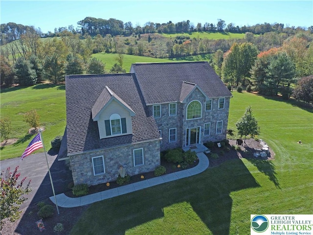 4408 Irish Creek Rd, Pa, PA 19506 - colonial house with stone siding and a front yard
