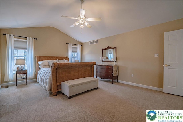 4408 Irish Creek Rd, Pa, PA 19506 - bedroom with vaulted ceiling, light carpet, baseboards, and a ceiling fan