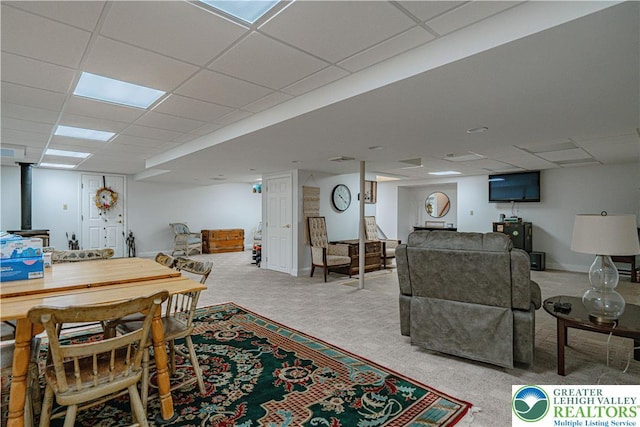 4408 Irish Creek Rd, Pa, PA 19506 - dining area with carpet and a paneled ceiling