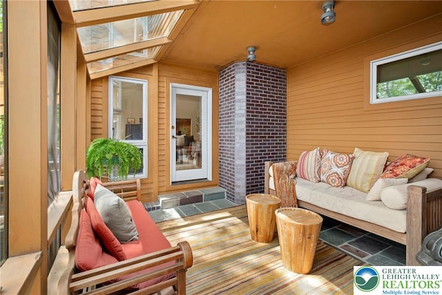 310 Hunters Farm Rd, Paradise Twp, PA 18332 - sunroom featuring a skylight