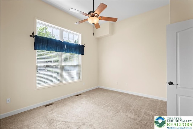 5529 Briar Ln, Whitehall Twp, PA 18052 - unfurnished room with carpet, a ceiling fan, and baseboards