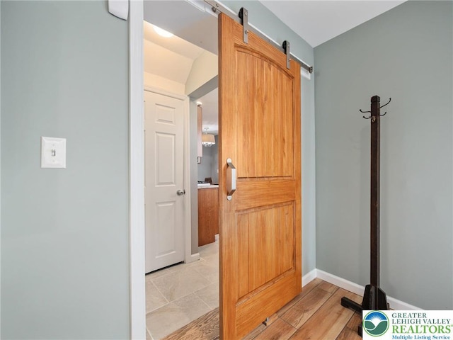 30 Morgan Hill Rd, Williams Twp, PA 18042 - hall with a barn door and baseboards