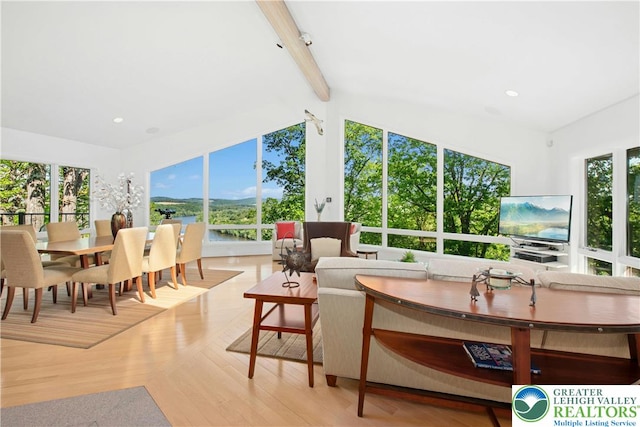 511 Center Hill Rd, Nockamixon Twp, PA 18972 - sunroom featuring beam ceiling and recessed lighting