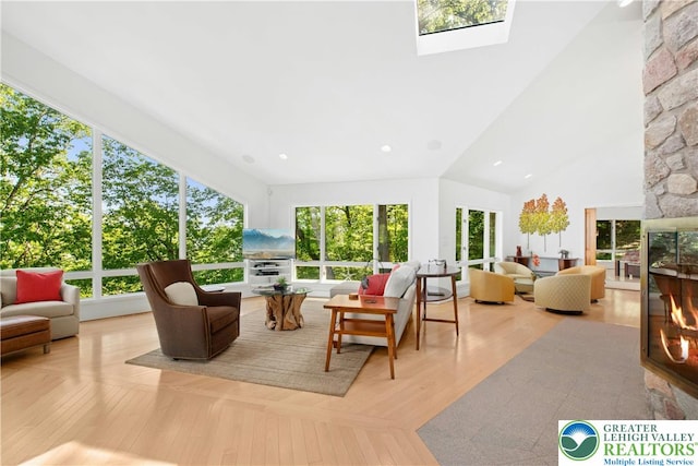 511 Center Hill Rd, Nockamixon Twp, PA 18972 - sunroom featuring a skylight