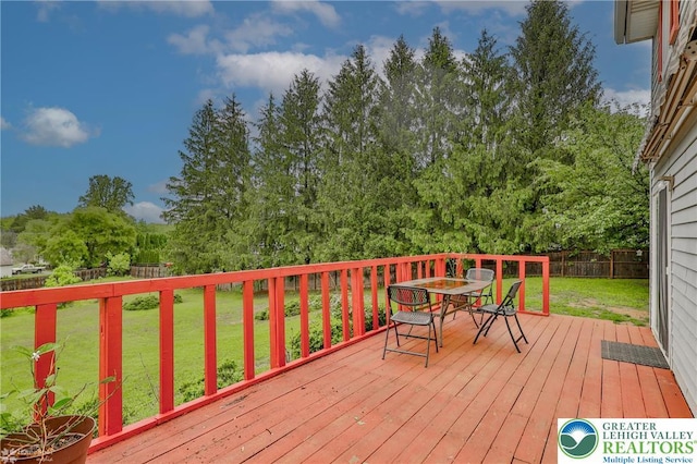 717 Frost Hollow Rd, Easton, PA 18040 - deck featuring outdoor dining space and view of wooded area