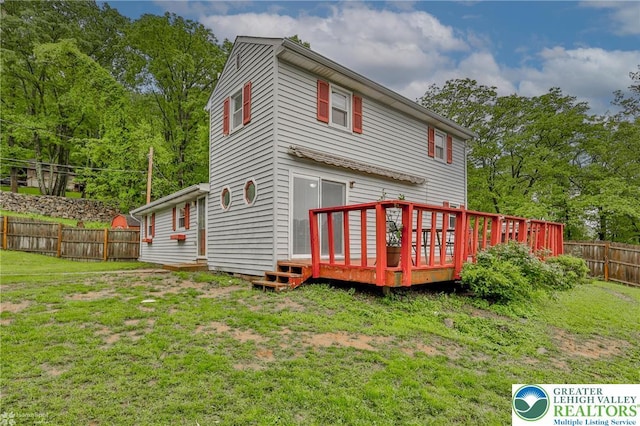 717 Frost Hollow Rd, Easton, PA 18040 - rear view of house featuring a wooden deck