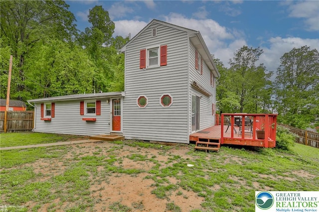 717 Frost Hollow Rd, Easton, PA 18040 - back of property with a deck and crawl space